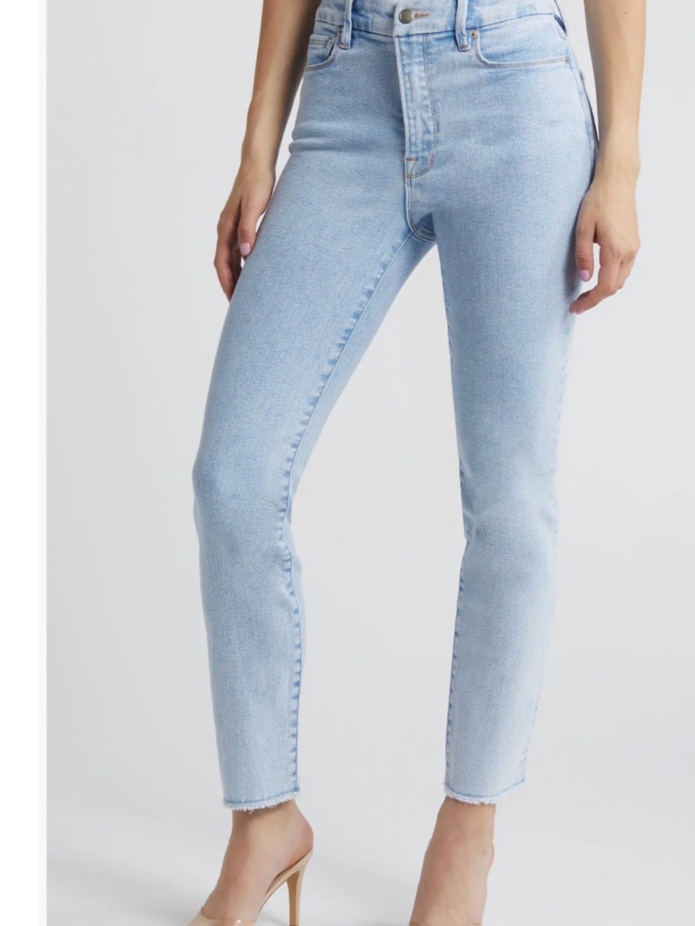 Good American Good Classic Inset Ankle Slim Jeans size 10/30